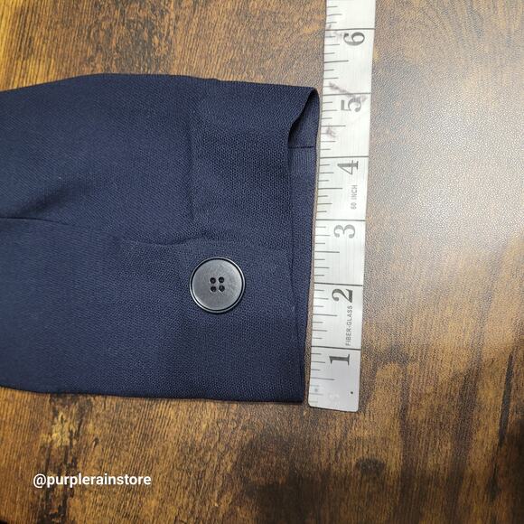 Vtg Talbots Wool Blazer 10 P Woven Navy USA 80's 90's Classic Preppy - Picture 9 of 10